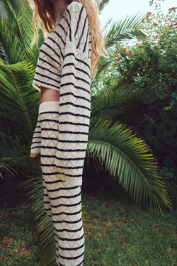 ZARA ТОП ИЗ КРУЖЕВА КРОШЕ В ПОЛОСКУ, ПОЛОСКИ