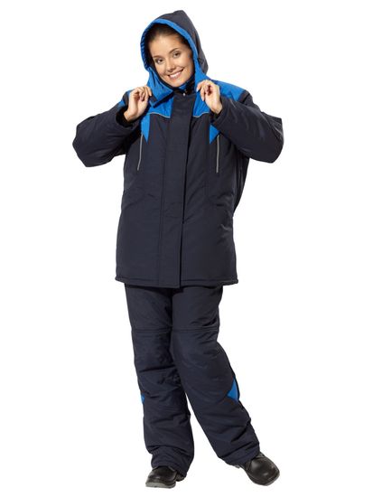 Костюм зимний женский "Лавина" полукомбинезон (синий/василек)