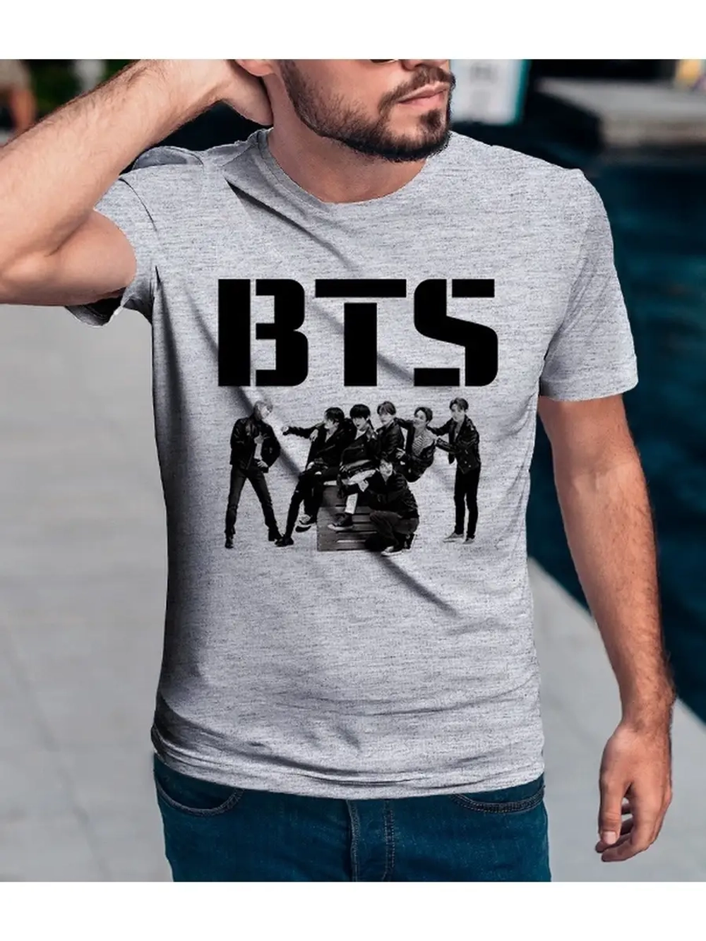 Футболка мужская BTS/с принтом BTS/BTS для мужчин