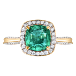 Кольцо с Изумрудом и Бриллиантами, R0070-37/3