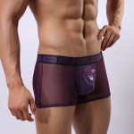 Сетчатые трусы-боксеры Cockcon Trunks с принтом на гульфике (Размер: XL) (Цвет: белый)