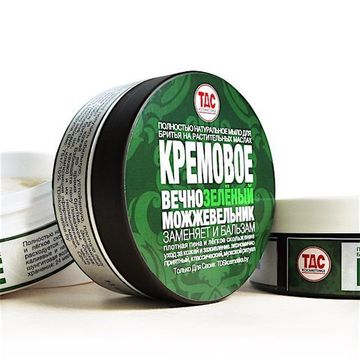 Мыло для бритья ТДС Кремовое: вечнозеленый можжевельник 85гр пл. баночка