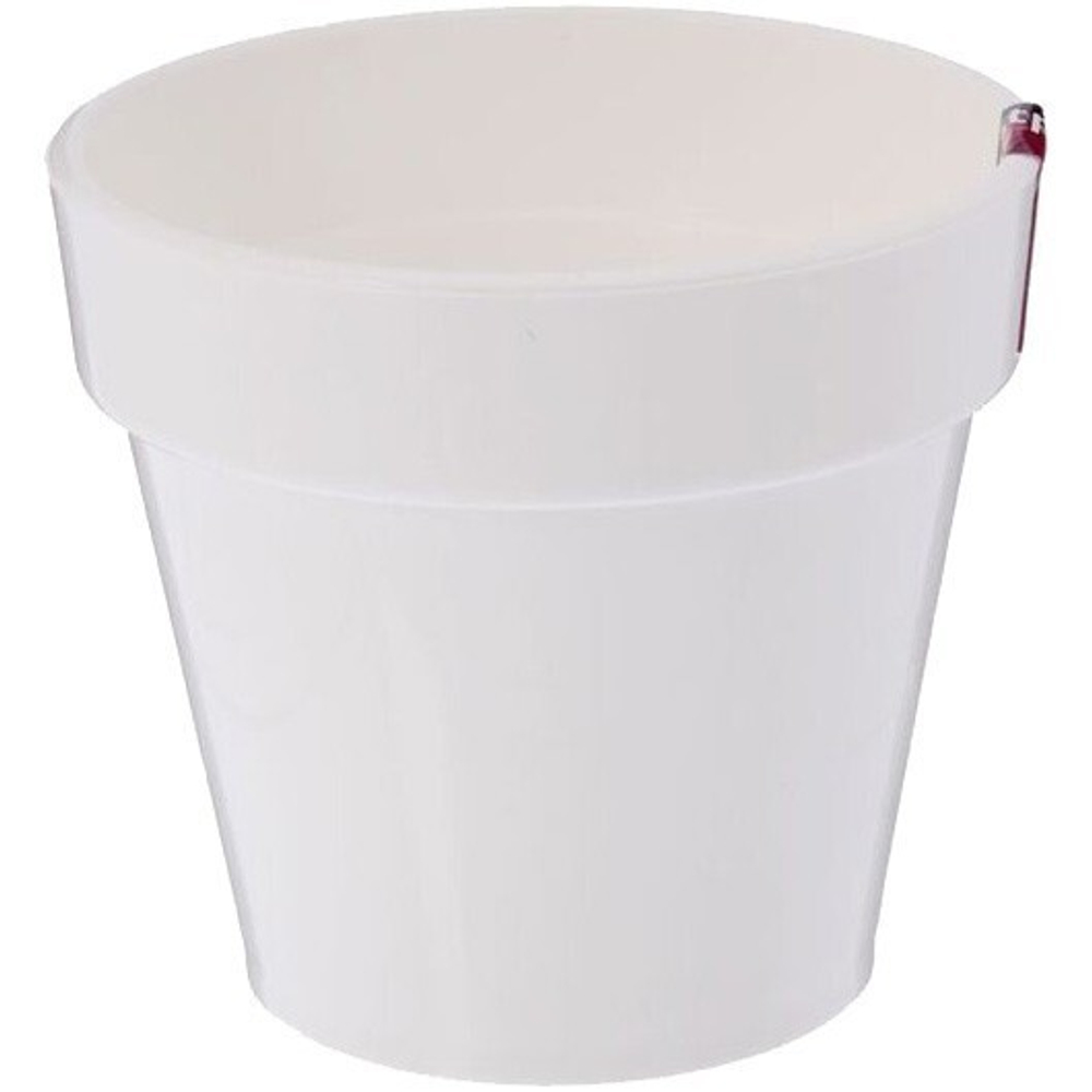 Кашпо для цветов пластиковое 3,5л d-20см «Порто» со вставкой белый