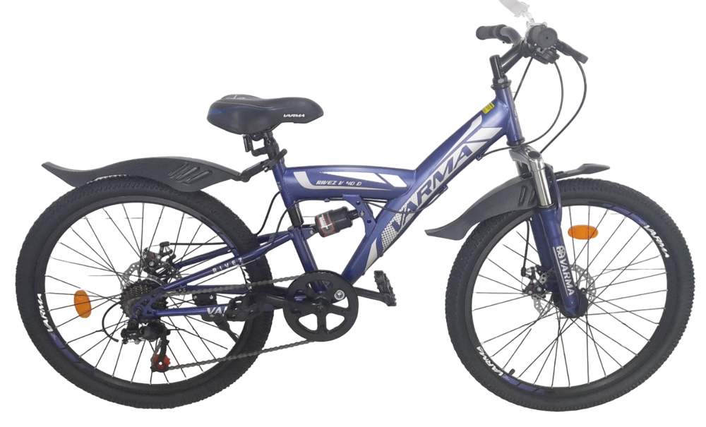 Велосипед 24" VARMA RIVEZ V40D 24" р14 сине-серый 2-х п/с,7ск. ст