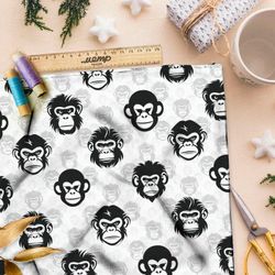 Ткань премиум бифлекс мрачные обезьяны