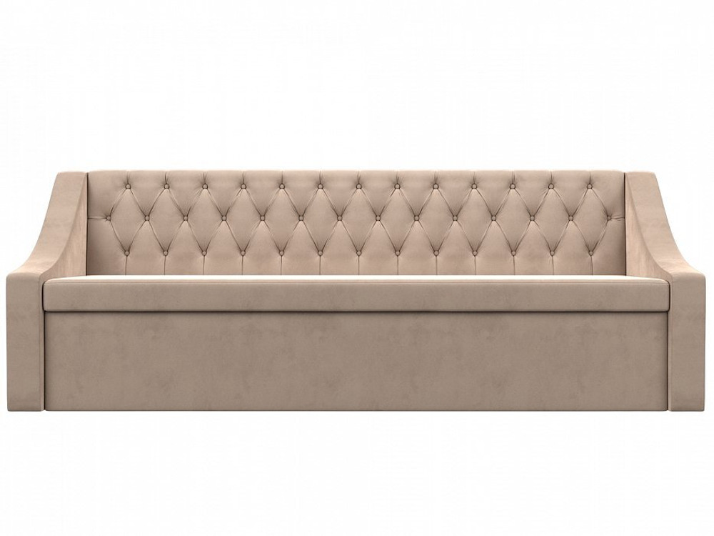 Диван кухонный прямой Мерлин, Бежевый, Велюр, 101126