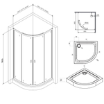 Душевой уголок AM.PM X-Joy W88E-205-090MT64 Стекла прозрачные, профиль матовый хром, Поддон белая