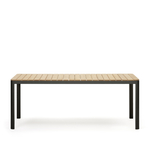 Bona Уличный стол из алюминия в черной отделке и тикового дерева 200 x 100 см