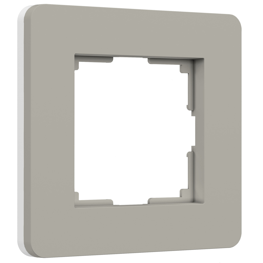 Рамка на 1 пост Split (дымчатый/белый, soft-touch)