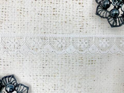 Кружево-трикотаж, ш. 2 см, белый