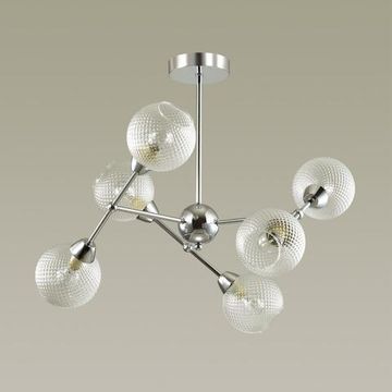 4438/6C MODERNI LN20 000 хром, стекло Люстра на штанге E14 6*40W 220V EVERLY