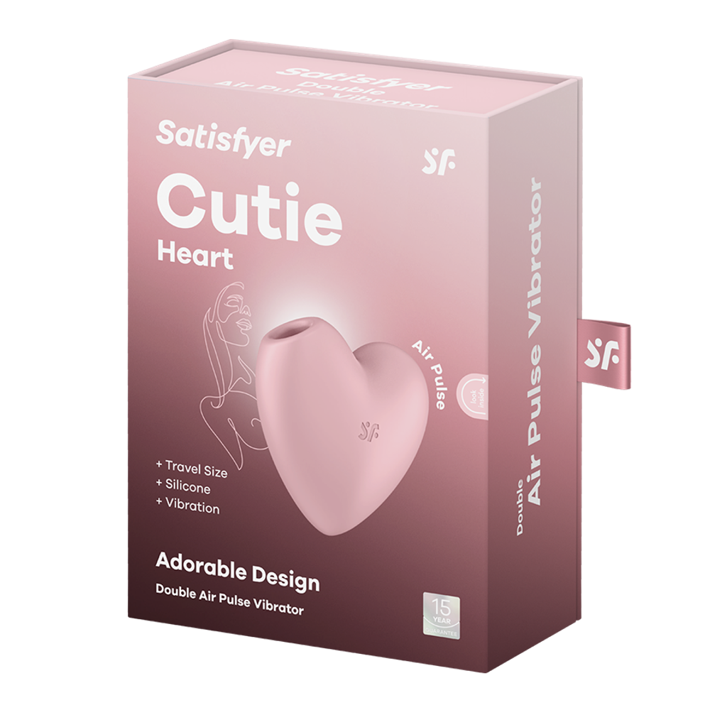 Вакуумно-волновой стимулятор с вибрацией Satisfyer Cutie Heart, розовый