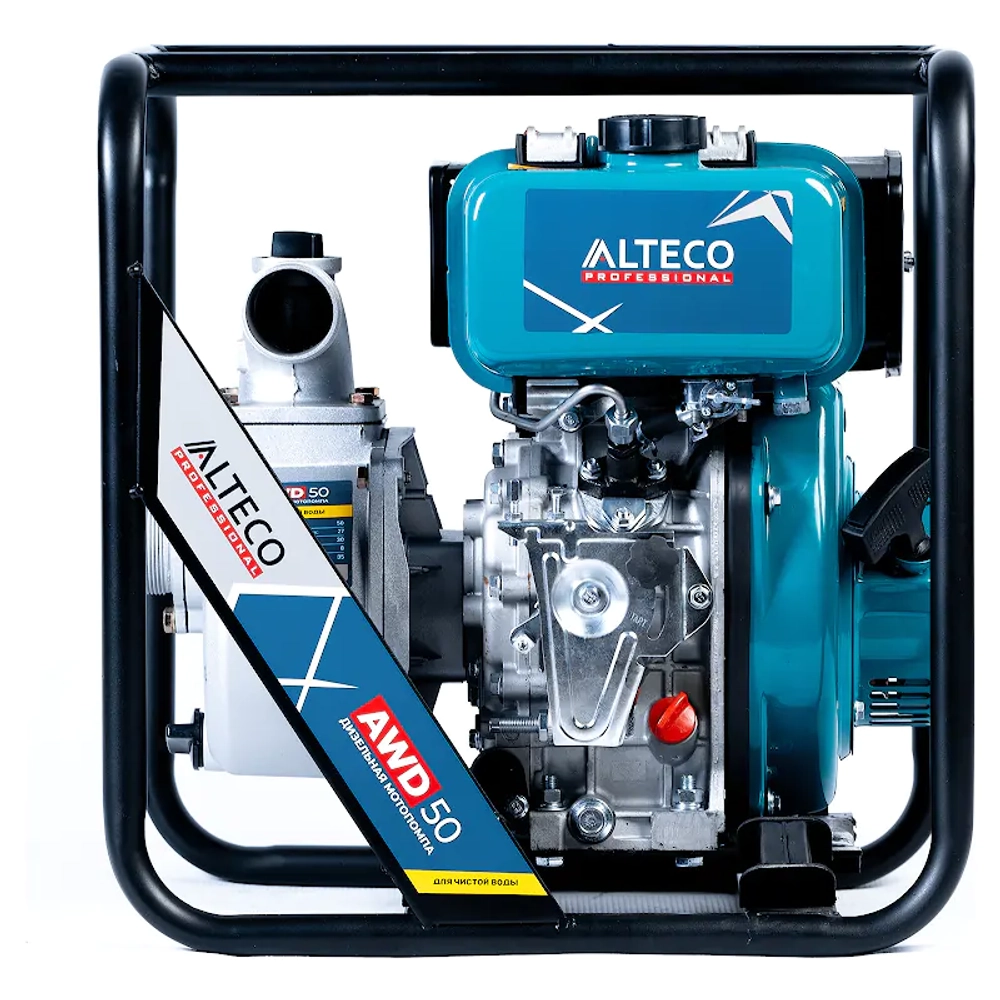 ALTECO AWD50 Professional мотопомпа дизельная 3.78 л.с, 450 л/мин, диаметр 50 мм, 44235