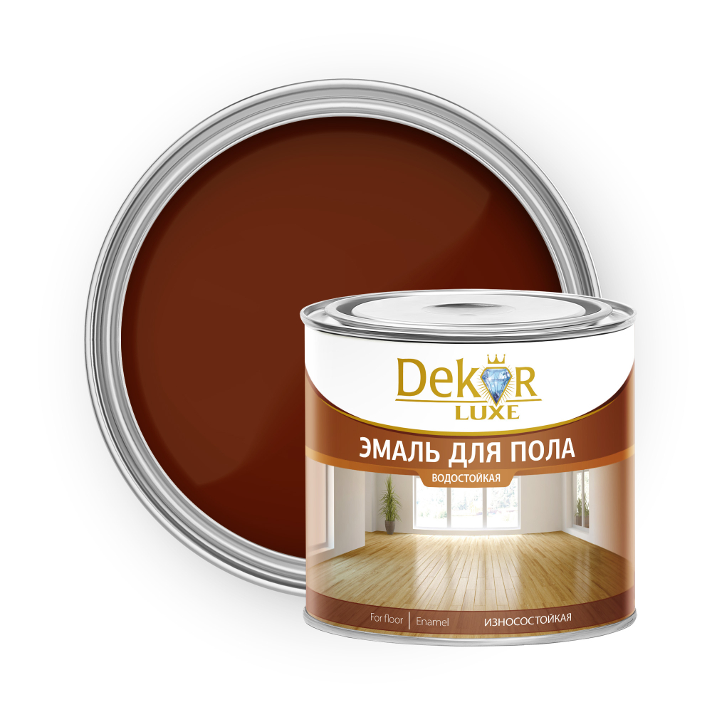 DEKOR LUXE  Эмаль ПФ-266 Красно-коричневая 1,8кг (Кубанские краски)