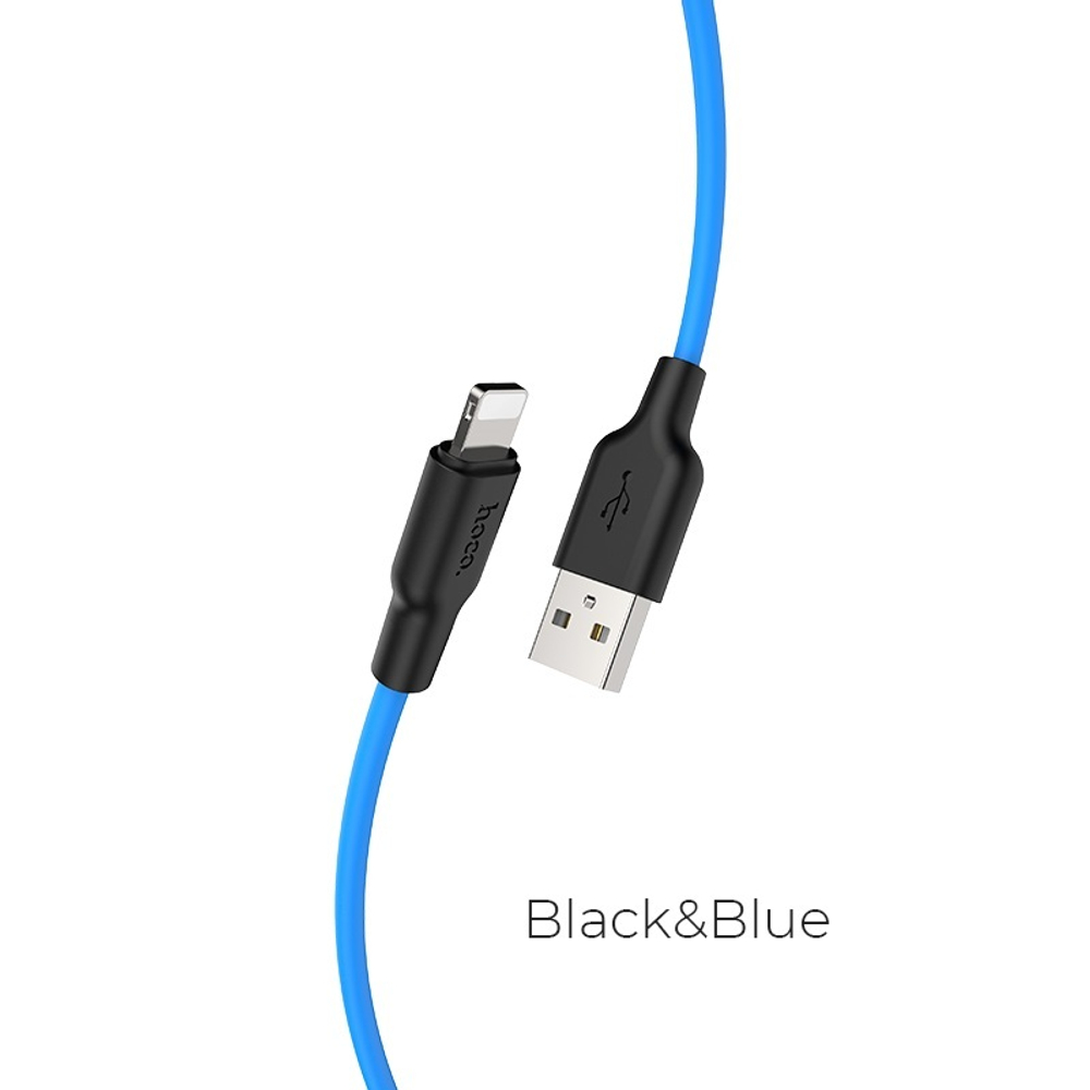 Кабель HOCO X21 Plus USB-Lightning 2.4А 1м Silicone Blue