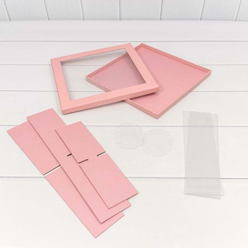 Коробка сборная 25х25х7 см (Розовый)