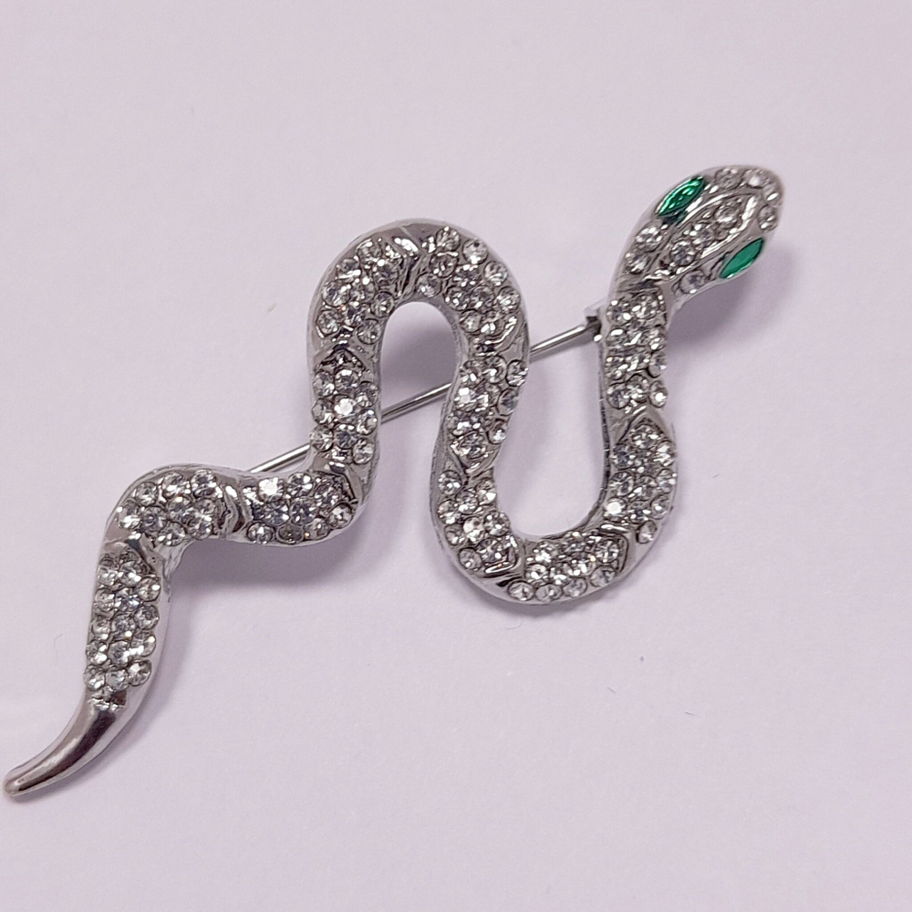 Брошь "Змея серебро"
