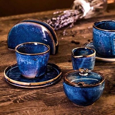 Фарфоровая салфетница «Ирис» (Цвет: голубой)