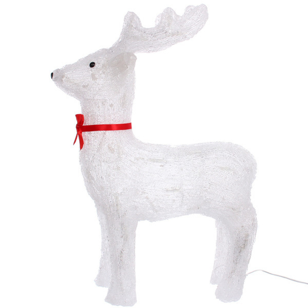 Фигура светодиодная «Белый оленёнок» 34*16*50 см, 50 ламп LED, авторежим, 220V, Белый