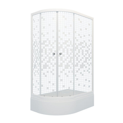 ДО "Коралл 120*80 В" прав., 1/4 круга, сред. подд., Белый, Мозаика (3 места)