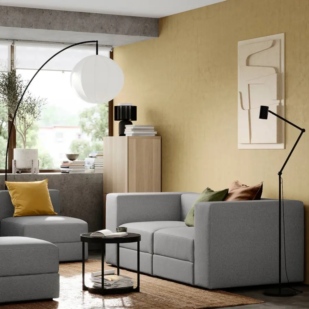 2-местный диван - IKEA JÄTTEBO/JATTEBO, 71x95x190см, серый/светло-серый, ЙЕТТЕБО ИКЕА
