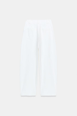 ZARA БРЮКИ BARREL, ЭКРЮ