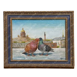 Тищенко В. Голуби в городе. Аборигены. Масло. СПб, 2016