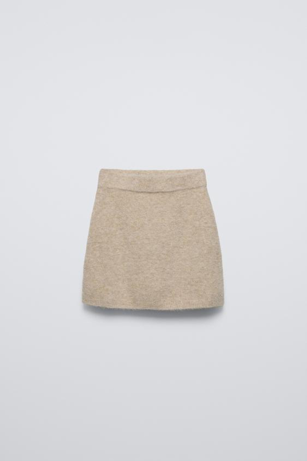 ZARA ВЯЗАНАЯ ЮБКА, СЕРО-КОРИЧНЕВЫЙ