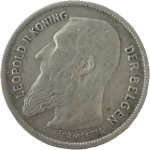 Belgium, 2 Francs 1909 – King Leopold II