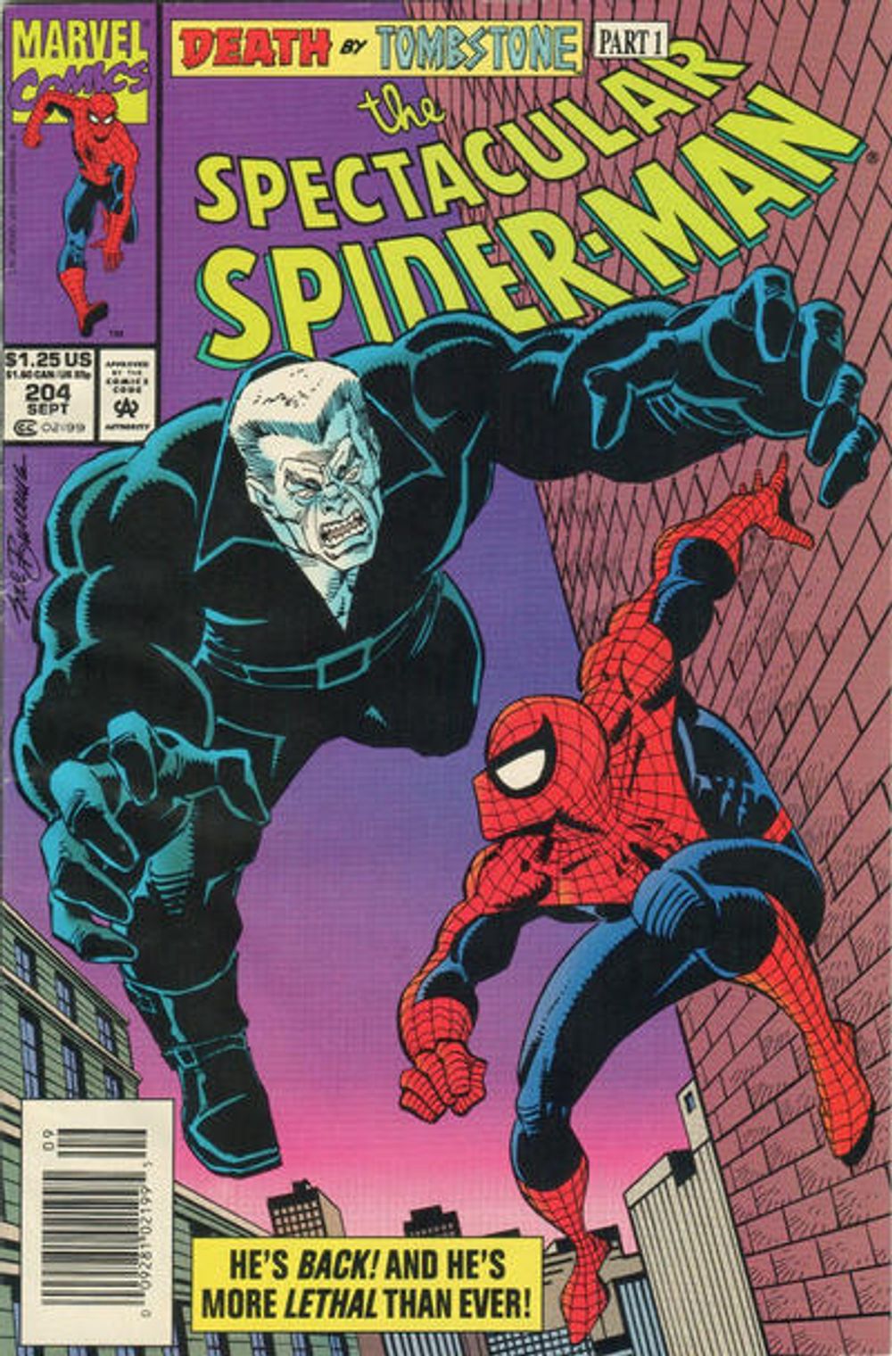 Комикс The Spectacular Spider-Man #204-205 Death by tombstone parts 1-2