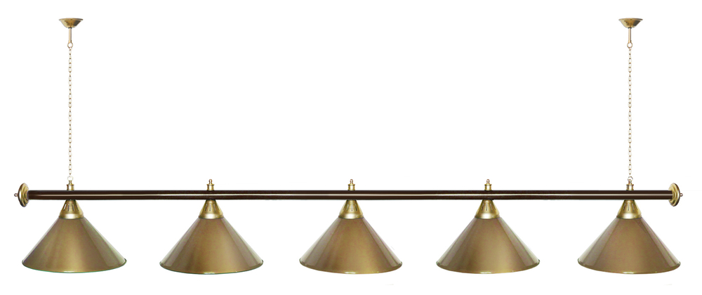 Лампа STARTBILLIARDS 5 пл. (плафоны золотые,штанга золотая,фурнитура золото)