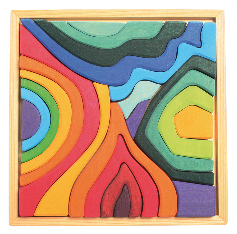 Деревянный конструктор "Четыре стихии малый", поддон, 23 детали