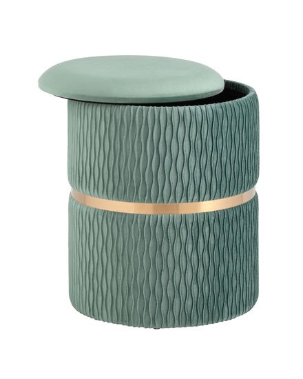 Пуф Джесси с ящиком велюр бирюзовый