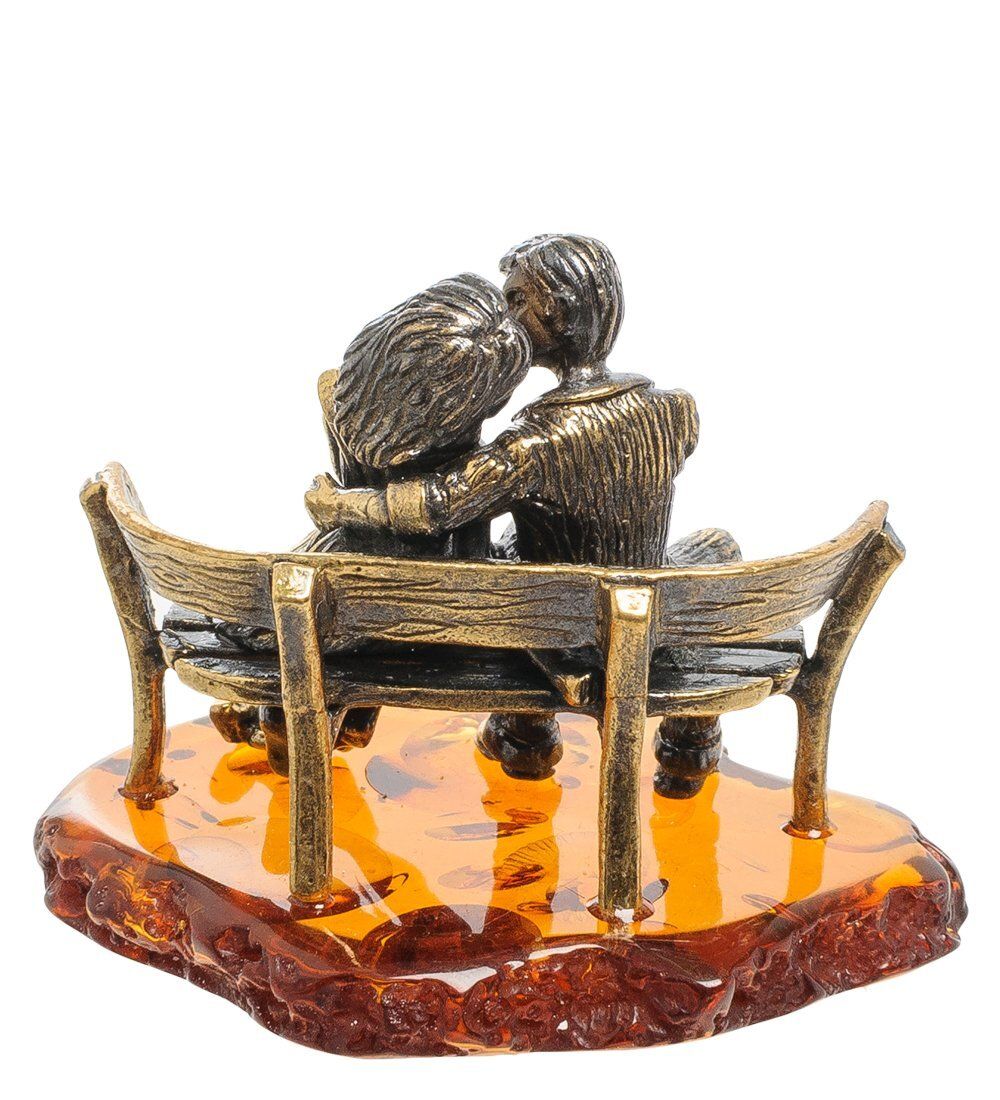 AM-2006 Фигурка «Парочка Флирт» (латунь, янтарь)