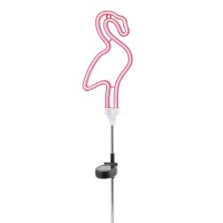 Светильник уличный ЭРА ERASF012-30 садовый неоновый Фламинго на солнечной батарее | Садовые декоративные светильники