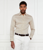 Льняная рубашка H-HANK-kent-C1-214 BOSS BLACK - бежевый(50490234)