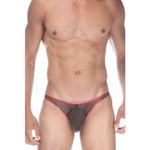 Мужские трусы слипы черные прозрачные с красной окантовкой Cosmos Colors BF20_BR