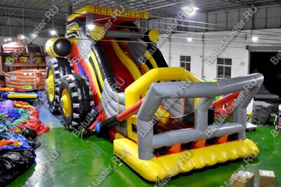 Детский надувной батут-горка "Бульдозер" 19*10*11 м