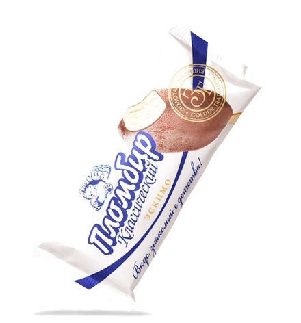 Эскимо "Золотая традиция" пломбир с ароматом ванили 70г. Тимоша