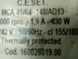 VMUF 501 B кт4 Двигатель к стиральной машине Indesit, Ariston C00299509 б/у