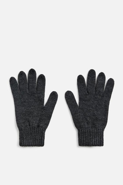 ZARA ШЕРСТЯНЫЕ ПЕРЧАТКИ, СЕРЫЙ С МЕЛАНЖЕВЫМ ЭФФЕКТОМ
