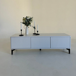 Тумба под телевизор на ножках ROYAL 5031 эко (Белый-Черный)