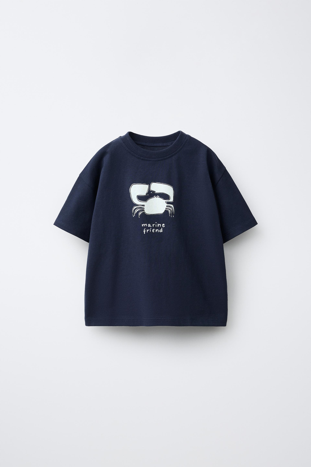 ZARA ФУТБОЛКА С КРАБОМ, МОРСКОЙ СИНИЙ