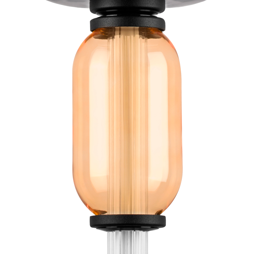 737527 Подвес EMISFERO 8W LED 250LM G ЧЕРНЫЙ/ПРОЗРАЧНЫЙ+ЯНТАРЬ 3000K