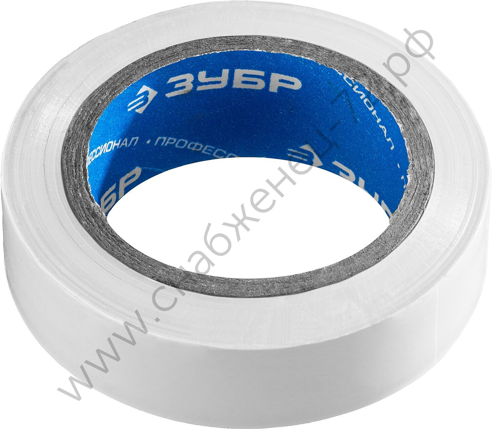 ЗУБР Электрик-10 15 мм х 10 м белая Изоляционная лента ПВХ, ПРОФЕССИОНАЛ (1233-8)