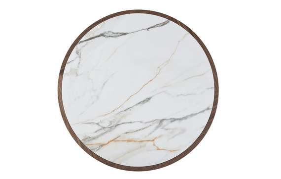 Журнальный столик Slide Ø80х40 см со сдвижной столешницей, белая керамика