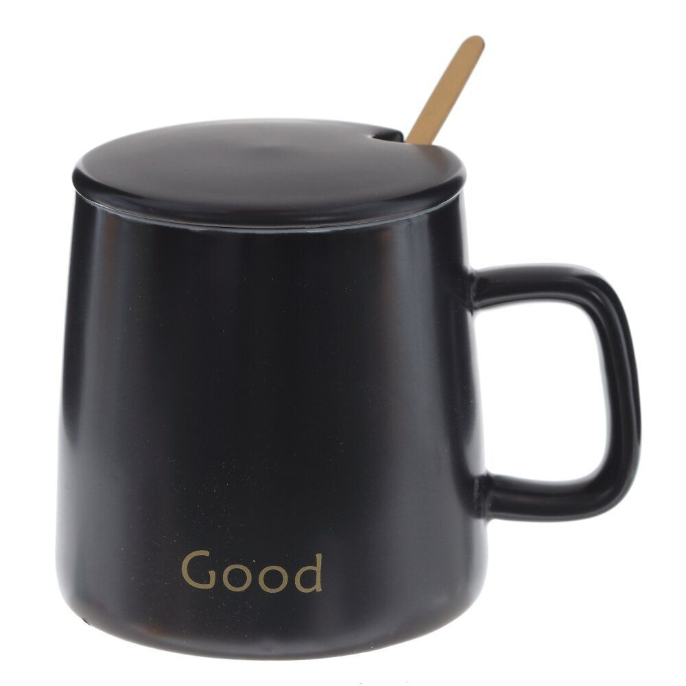 GAEM Кружка с крышкой и ложкой, 400 мл, L12 W9 H9 см, 4в.