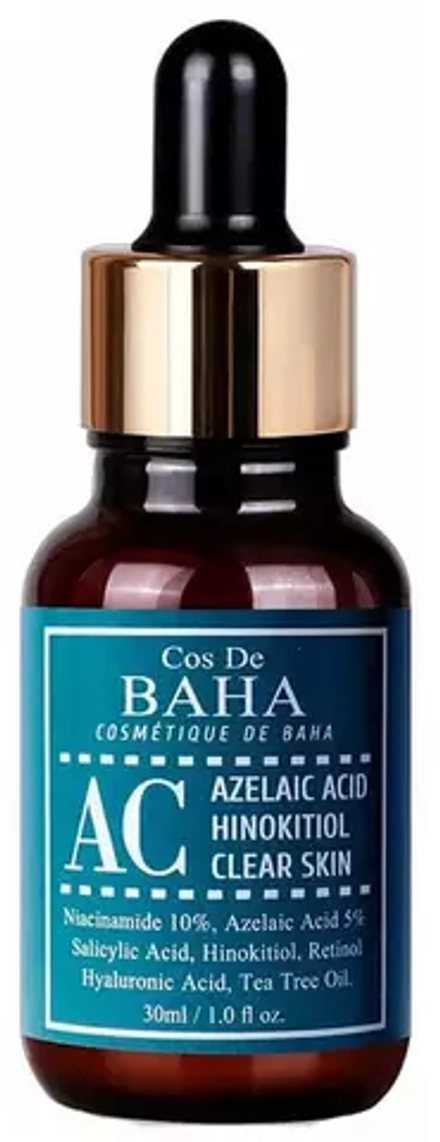 Сыворотка с азелаиновой кислотой и хинокитиолом Cos De Baha Azelaic Acid Hinokitiol Clear Skin, 30мл