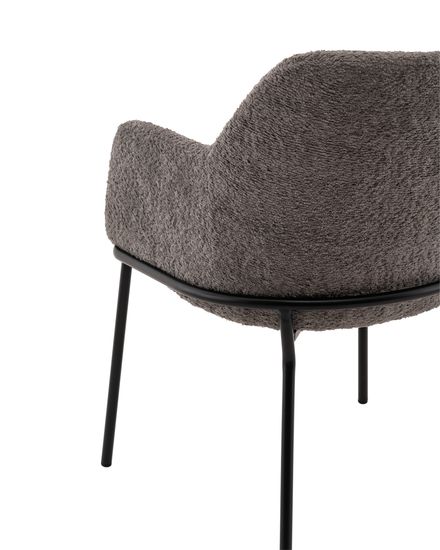 Стул с подлокотниками Кози new ткань букле тёмно-серый