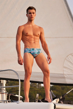 Бирюзовые мужские плавки с оригинальным принтом Doreanse Mayo